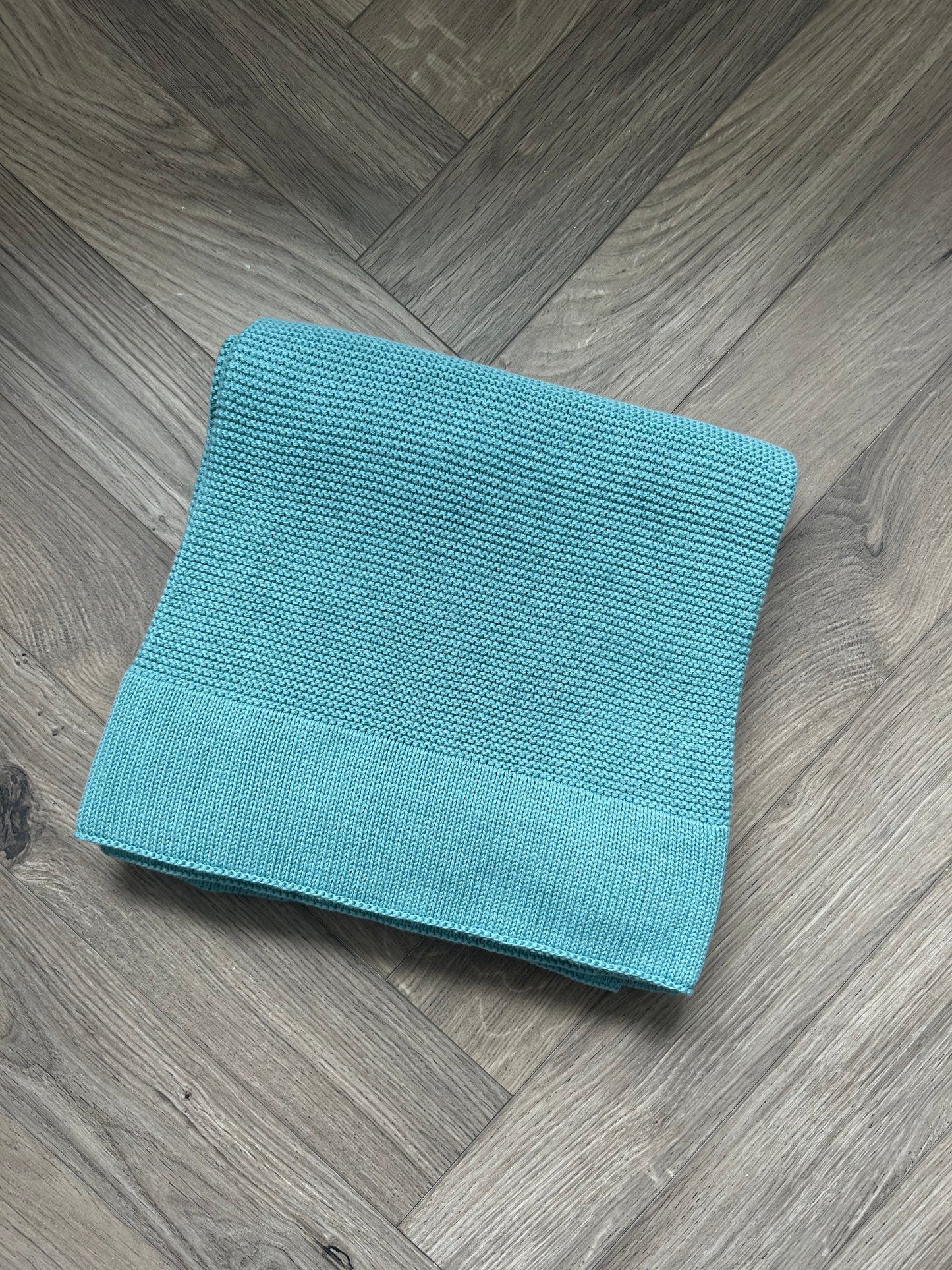 Aqua Green Personalised Cotton Blanket