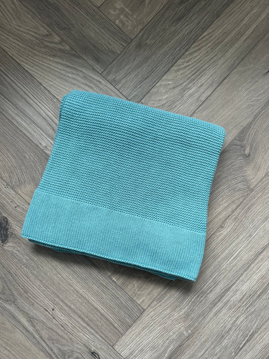 Aqua Green Personalised Cotton Blanket