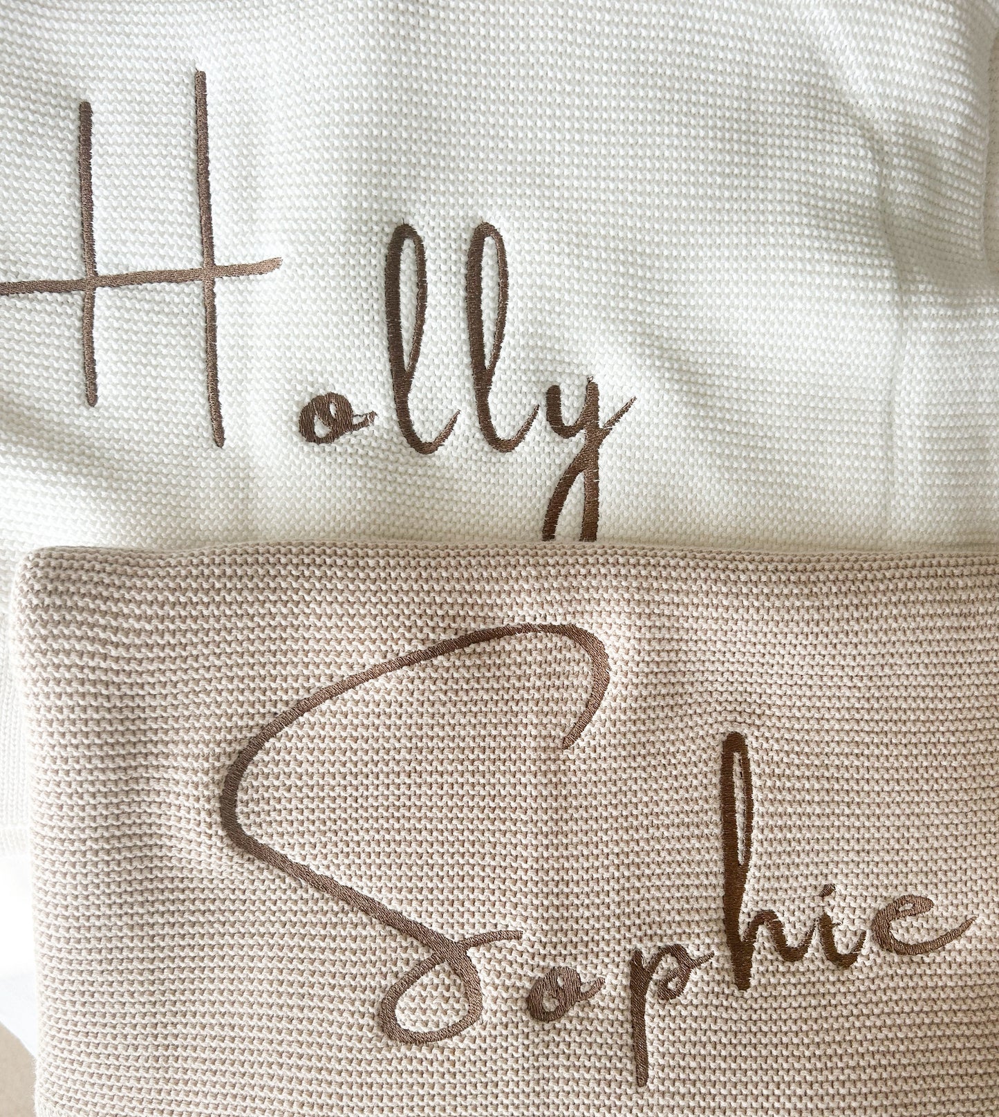 Beige Personalised Cotton Blanket